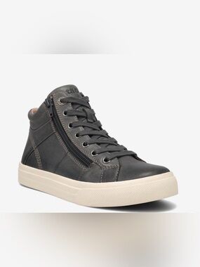 Taos ‘winner’ Dark Gray High-Top Casual Sneaker with Side Zip